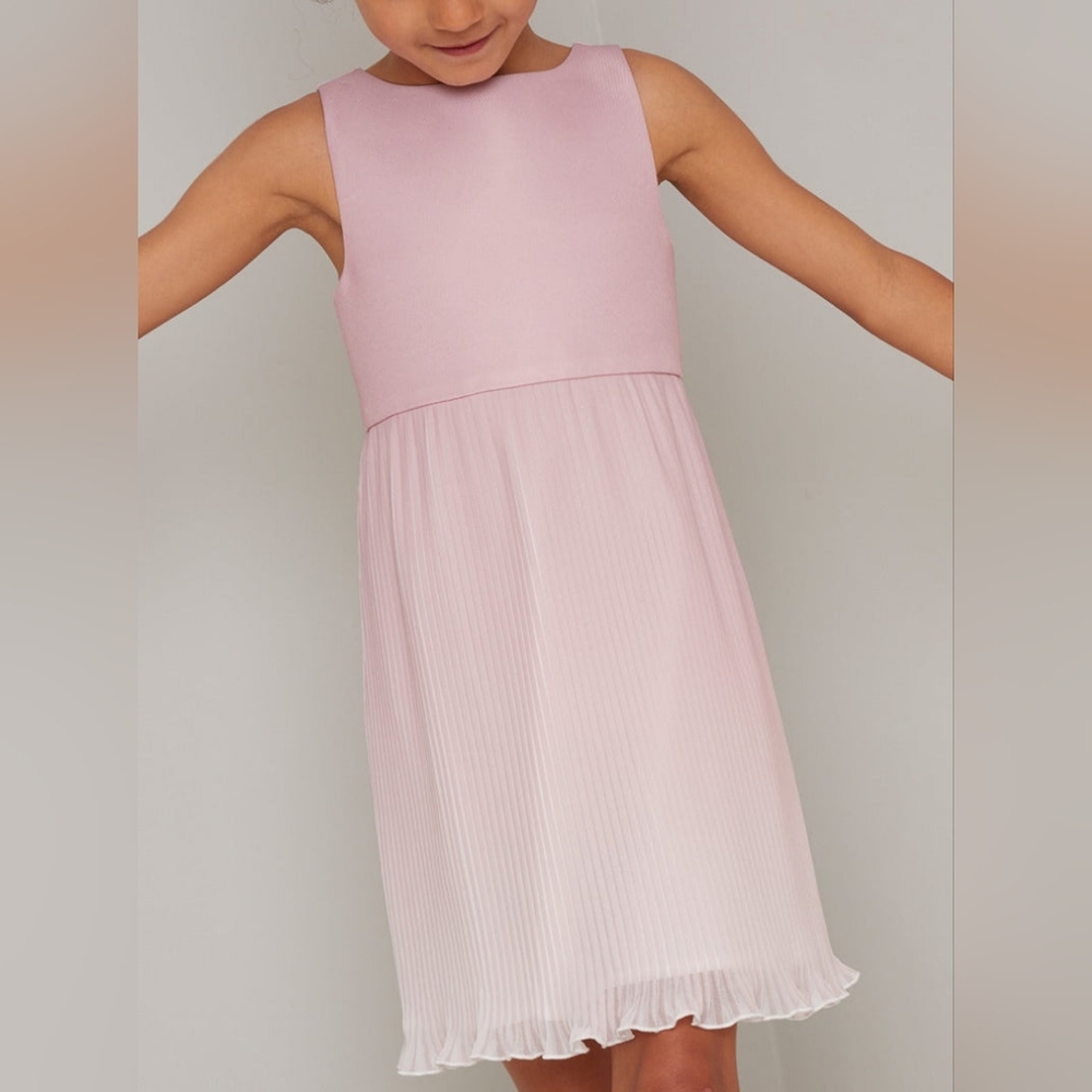 Chi Chi Girls Ombre Pleated Midi Dress in Pink